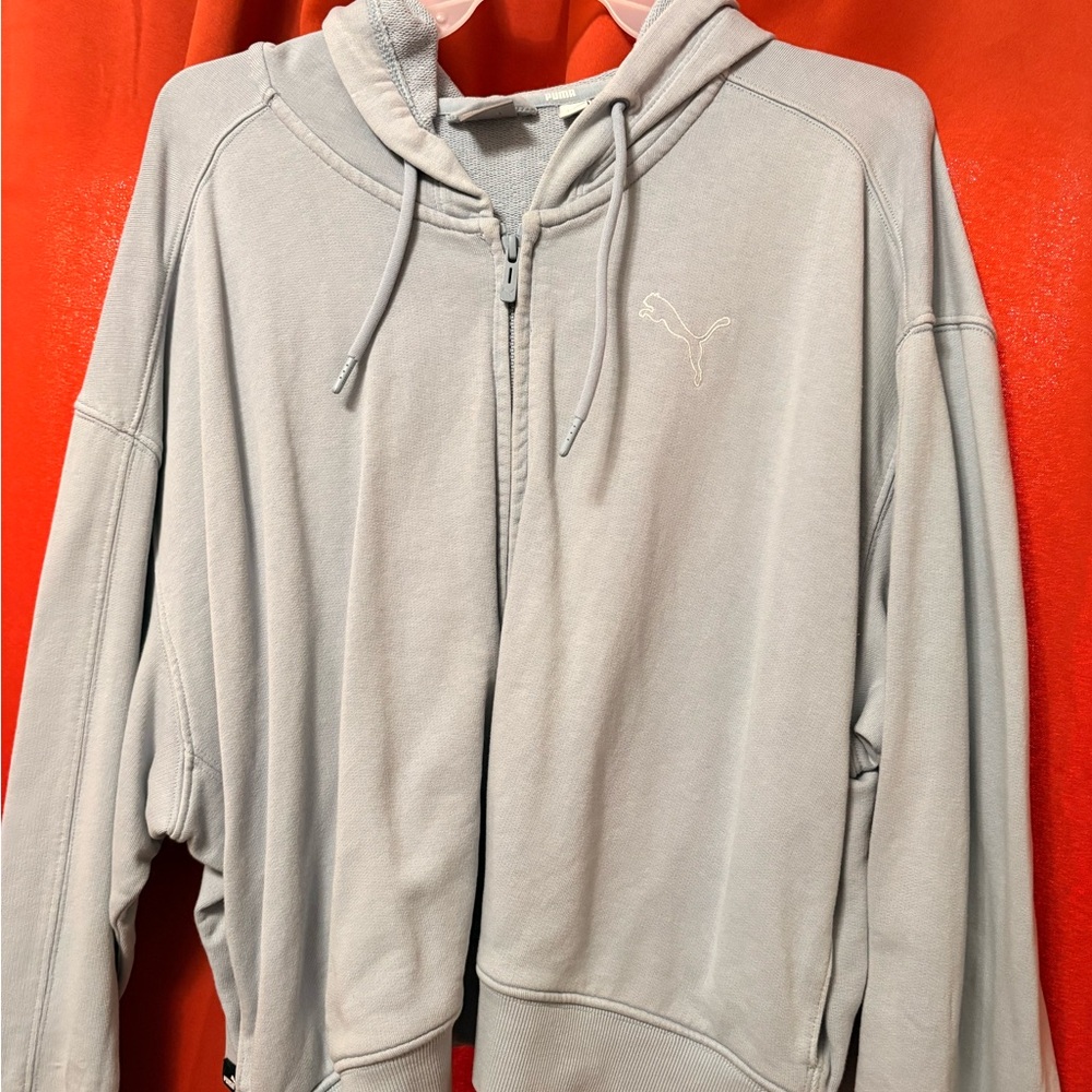 Puma Light Blue Full-Zip Hoodie